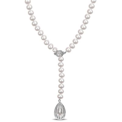 Gemstone Classics(tm) Sterling Silver Pearl Drop Necklace