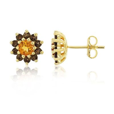 Gemstone Classics(tm) Sterling Silver Flower Stud Earrings