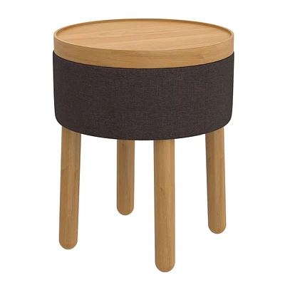 Worldwide Homefurnishings Round Storage Ottoman w/ Tray