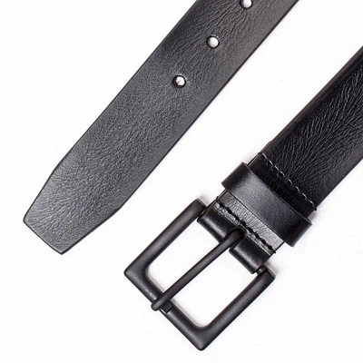 Mens Chaps Burnished Edge Belt w/ Black Buckle