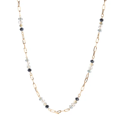 Ashley Cooper(tm) Gold-Tone & Blue Long Beaded Necklace