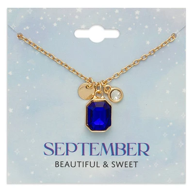 September Birthstone Crystal Charm Necklace