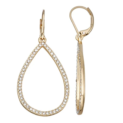 You're Invited Gold-Tone Crystal Open Teardrop Drop Earrings