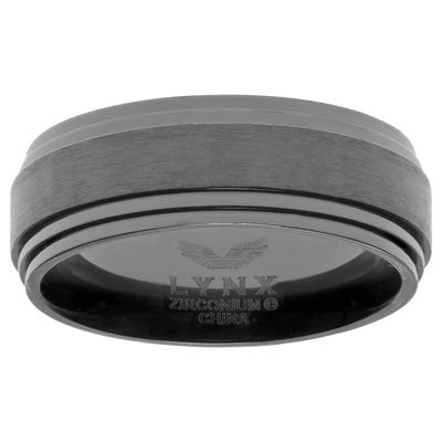 Mens Lynx Black Zirconium Ring