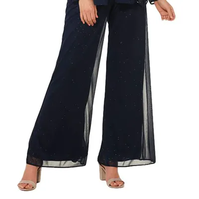 Womens MSK Glitter Wide Leg Mesh Pants