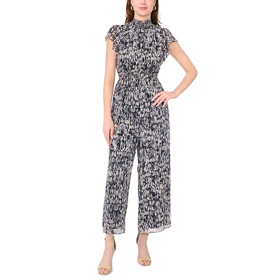 Petite MSK Flutter Sleeve Mock Neck Jumpsuit