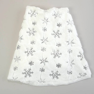 48in. Furlike Silver Snowflakes Tree Skirt