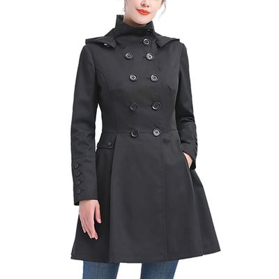 Womens BGSD Waterproof Hooded Mid Length Trench Coat