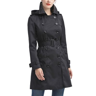 Womens BGSD Waterproof Classic Hooded Trench Coat