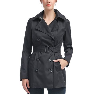 Womens BGSD Waterproof Classic Hooded Short Trench Coat