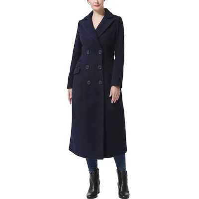 Womens BGSD Full Length Long Wool Peacoat