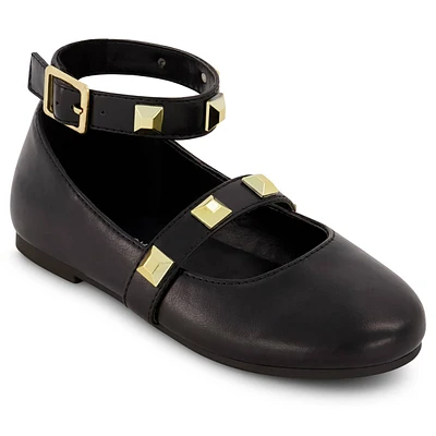 Big Girls Marc Fisher Tashi Buckle Flats