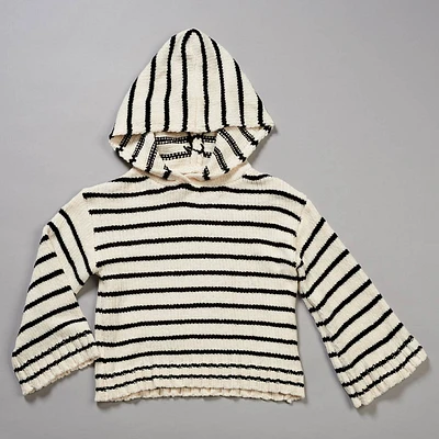 Girls (7-16) Jessica Simpson Long Sleeve Stripe Hooded Sweater