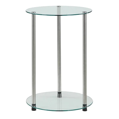 Convenience Concepts Designs2Go Glass 2 Tier Round End Table