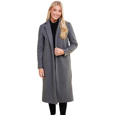 Juniors Love Tree Thea Faux Wool Long Fit Coat