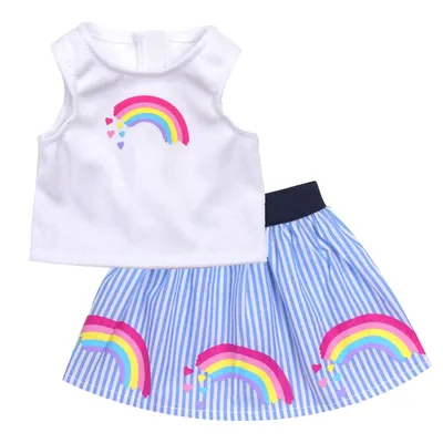 Sophia's(R) 2pc. Rainbow Striped Skirt and Top Set