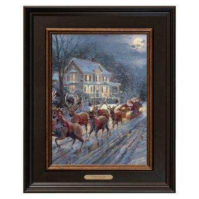 Thomas Kinkade Studios Here Comes Santa Claus Classic Print