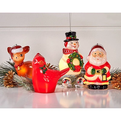 Mr. Christmas Mini Blow Mold LED Ornaments - Set of 4