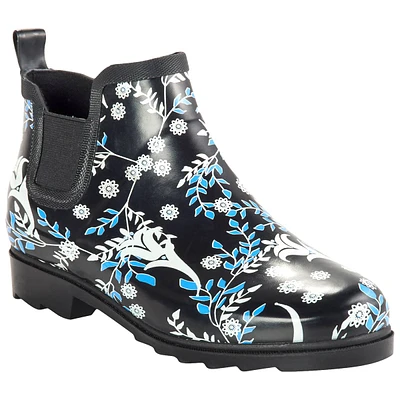 Womens Ella & Joy Chelsea Floral Ankle Rain Boots