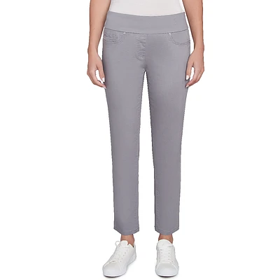 Petite Hearts Of Palm Blue My Mind Tapered Stretch Pants