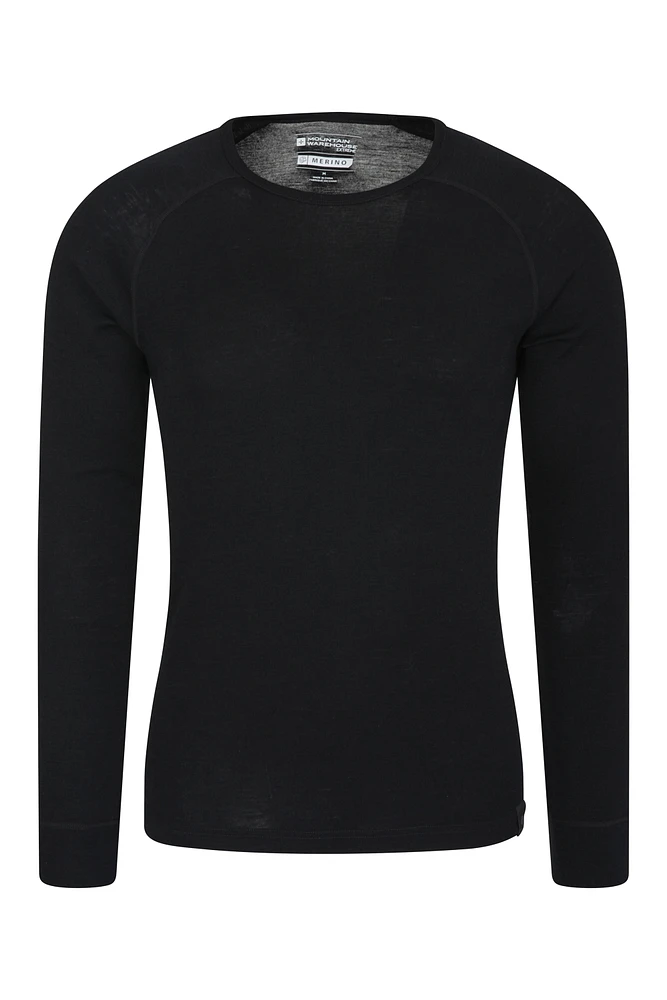 Merino Mens Long Sleeved Round Neck Top