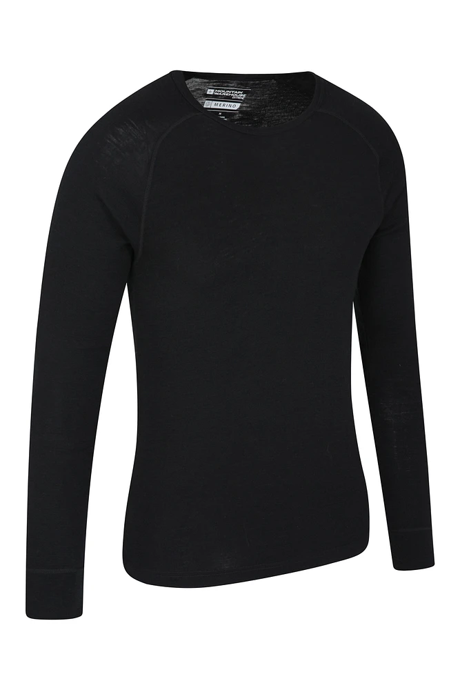 Merino Mens Long Sleeved Round Neck Top