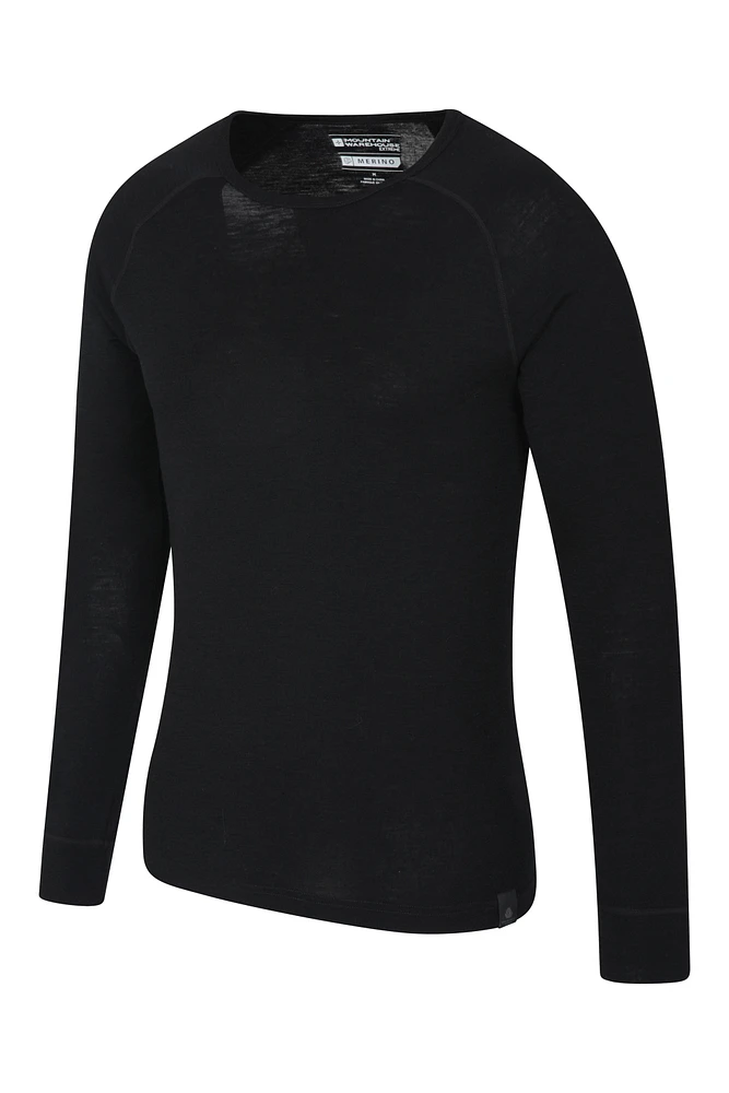 Merino Mens Long Sleeved Round Neck Top