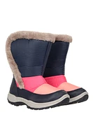 Caribou Kids Faux Fur Trim Adaptive Snow Boots