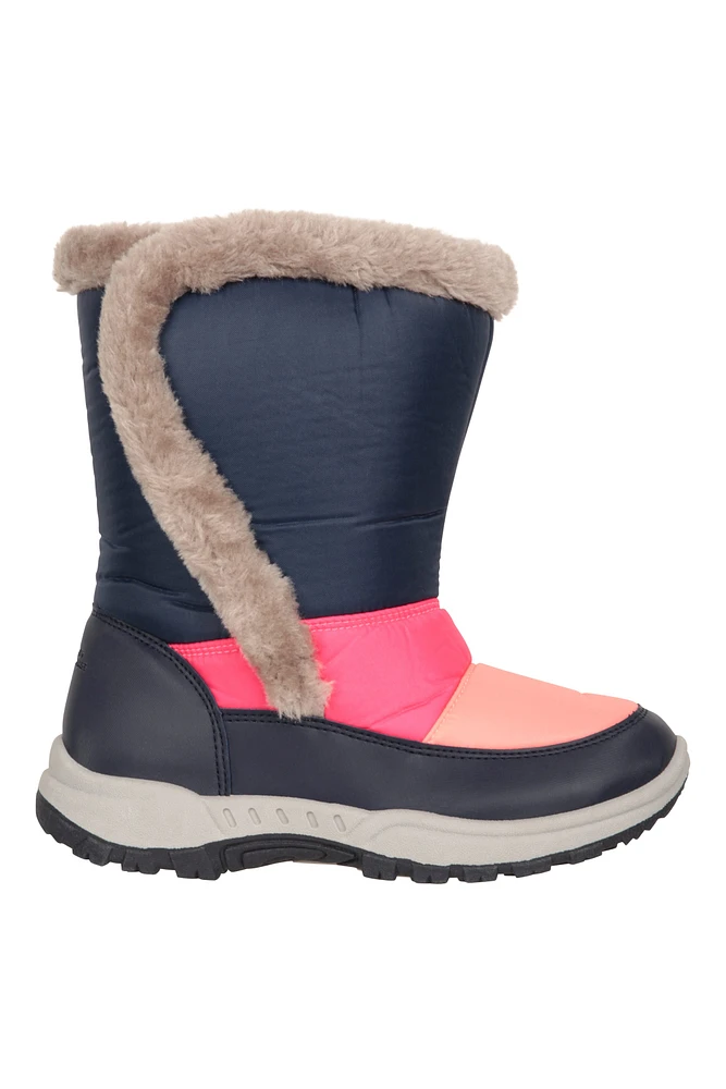 Caribou Kids Faux Fur Trim Adaptive Snow Boots