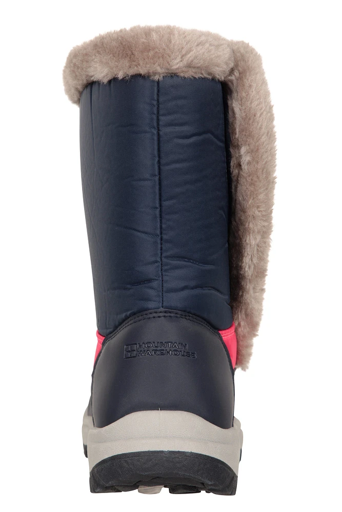Caribou Kids Faux Fur Trim Adaptive Snow Boots