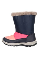 Caribou Kids Faux Fur Trim Adaptive Snow Boots