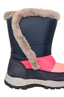 Caribou Kids Faux Fur Trim Adaptive Snow Boots
