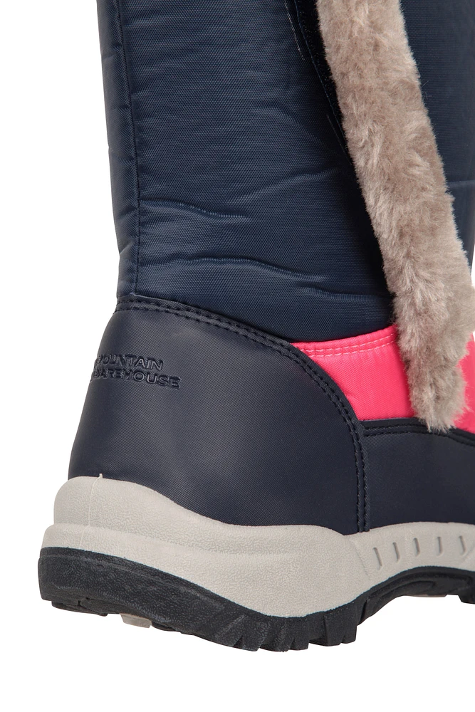 Caribou Kids Faux Fur Trim Adaptive Snow Boots
