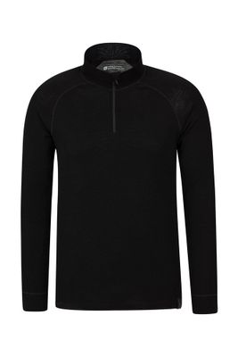 Merino Mens Long Sleeved Zip Neck Top