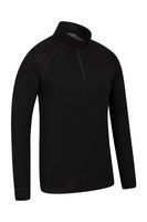 Merino Mens Long Sleeved Zip Neck Top
