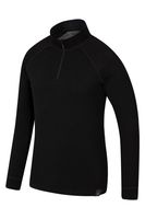 Merino Mens Long Sleeved Zip Neck Top