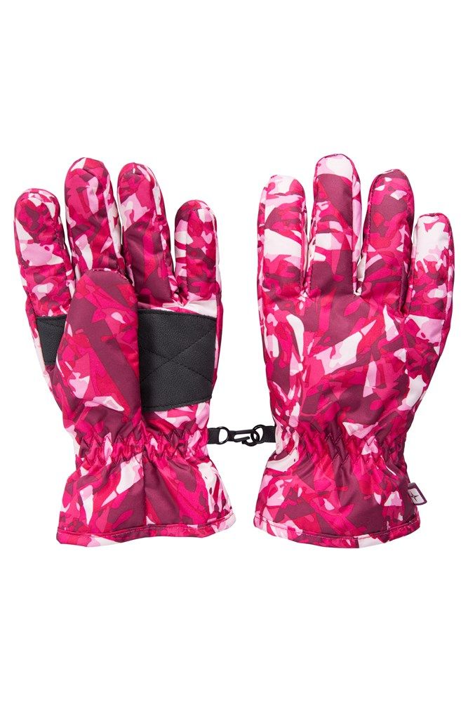 Printed Kids Ski Gloves