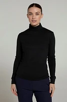 Meribel Womens Cotton Roll Neck Top