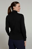 Meribel Womens Cotton Roll Neck Top