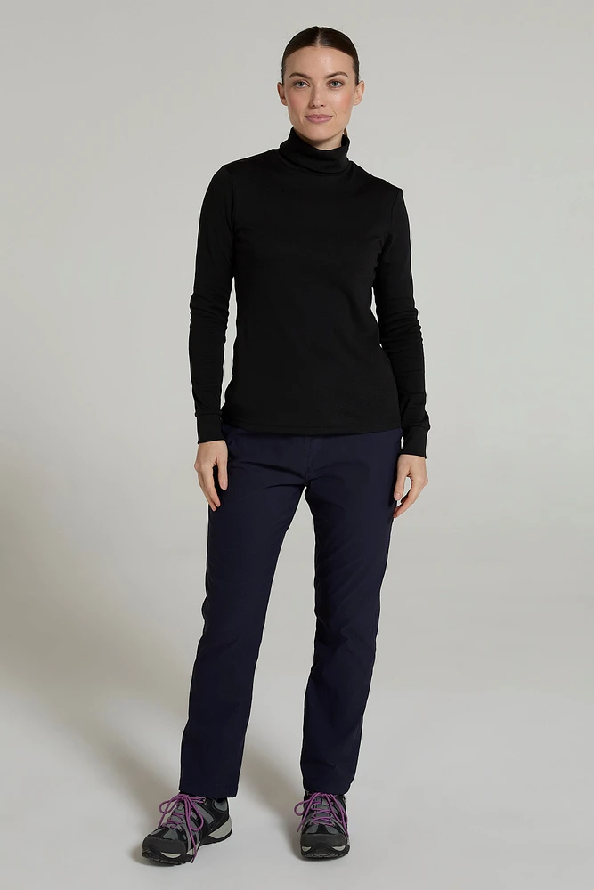 Meribel Womens Cotton Roll Neck Top