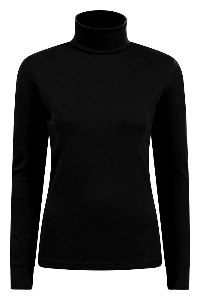 Meribel Womens Cotton Roll Neck Top