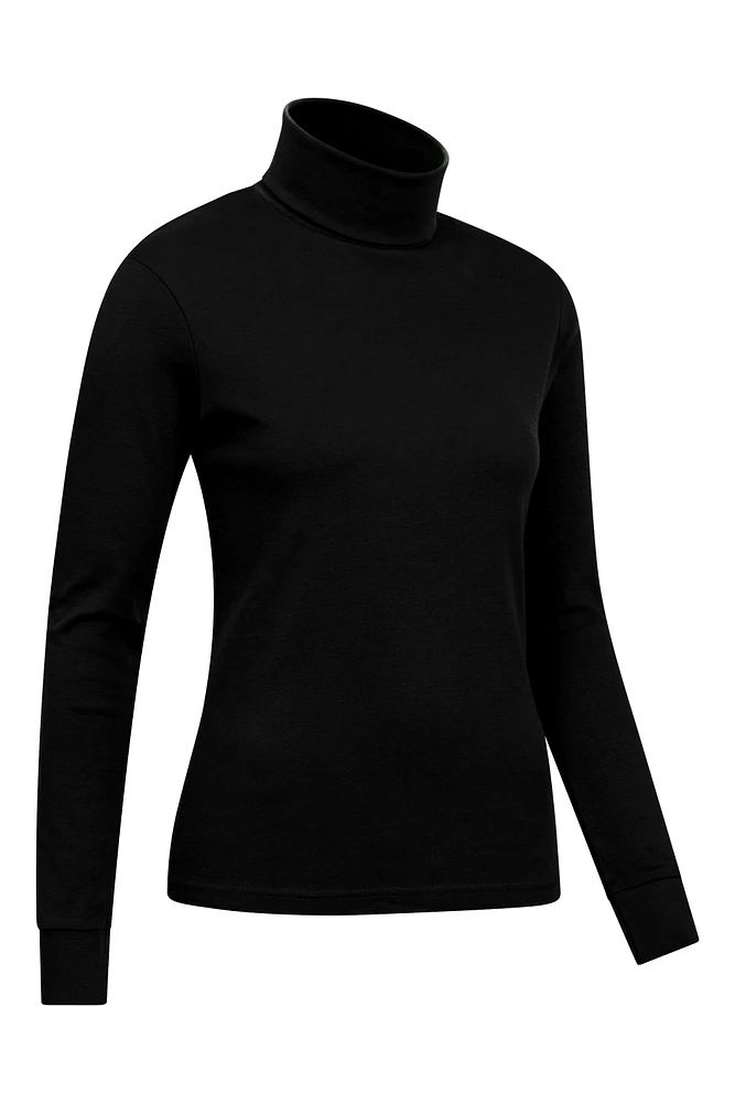 Meribel Womens Cotton Roll Neck Top