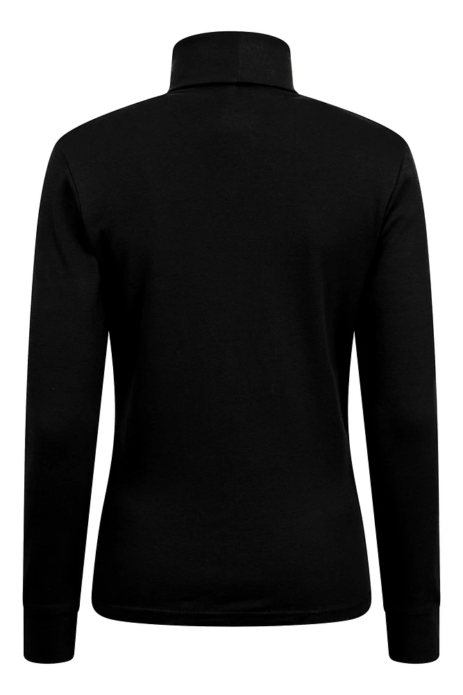 Meribel Womens Cotton Roll Neck Top