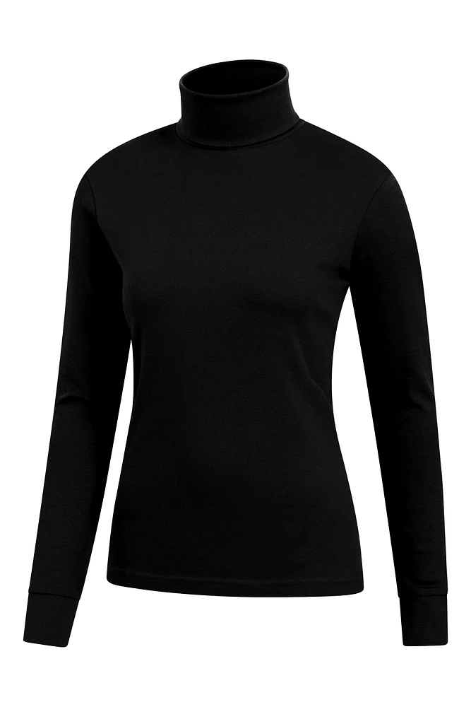 Meribel Womens Cotton Roll Neck Top