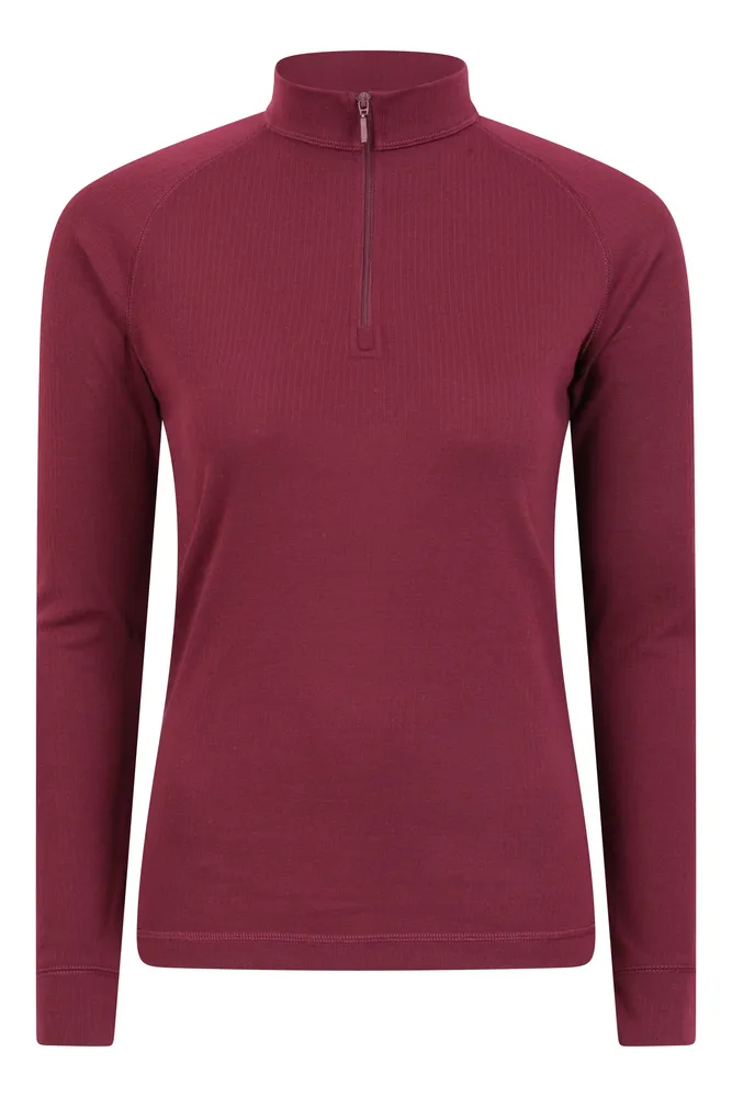 Talus Womens Long Sleeved Zip Neck Top