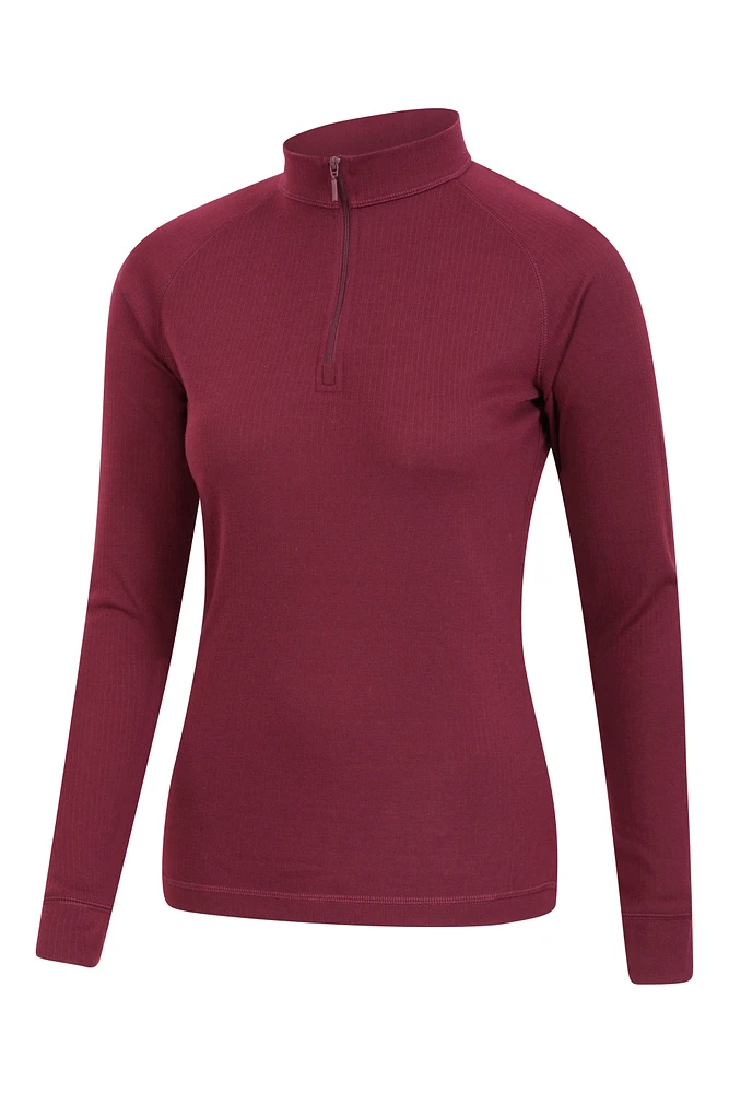 Talus Womens Long Sleeved Zip Neck Top