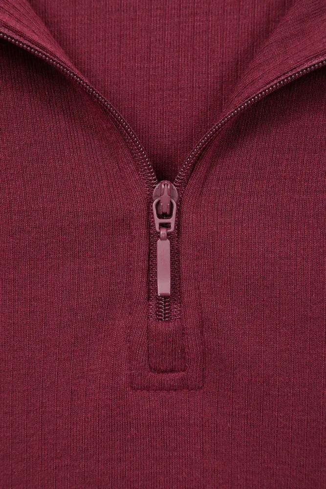 Talus Womens Long Sleeved Zip Neck Top