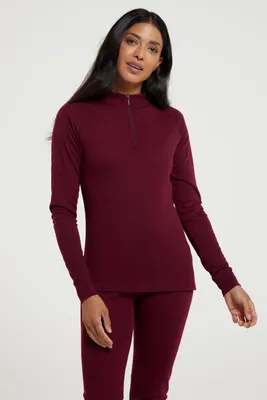 Talus Womens Long Sleeved Zip Neck Top