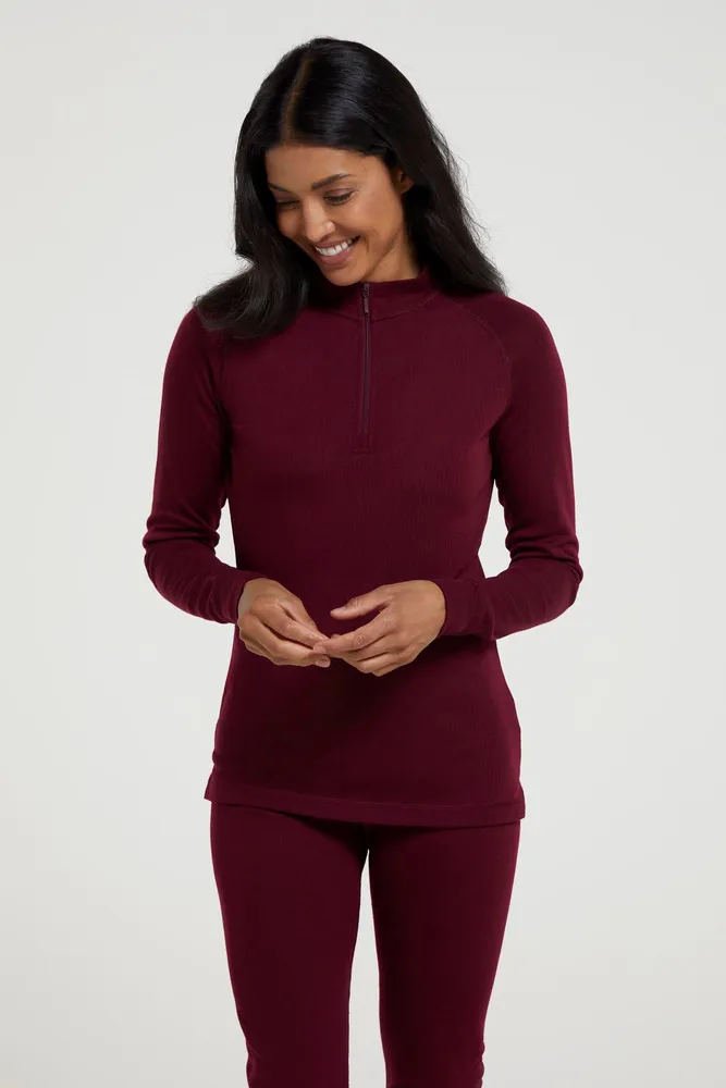 Talus Womens Long Sleeved Zip Neck Top