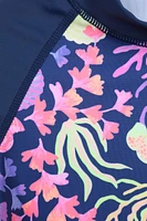 Short Sleeve Kids Printed Rash Guard